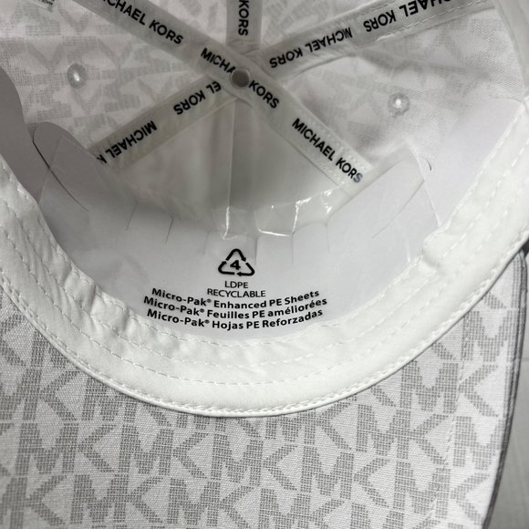 MICHAEL KORS Monogram MK Logo Baseball Cap Hat 538801C White NWOT - Picture 7 of 9